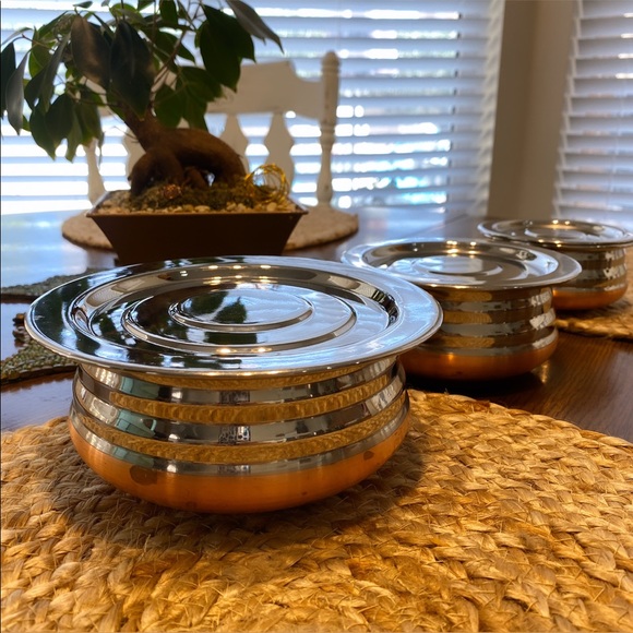 Vintage Copper Bowls 3 Sizes - Picture 4 of 11